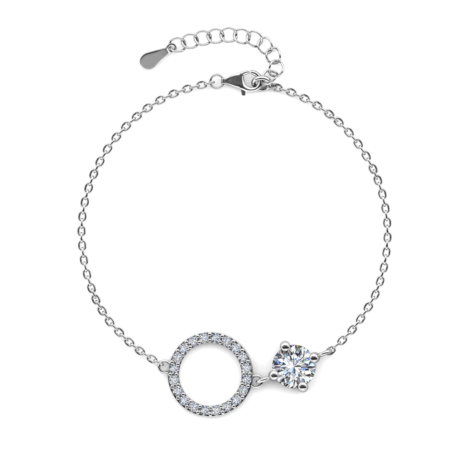 Dorsay Bracelet MB026 WG RG Cyncerity Jewelry with Moissanite, 925 Sterling Silver
