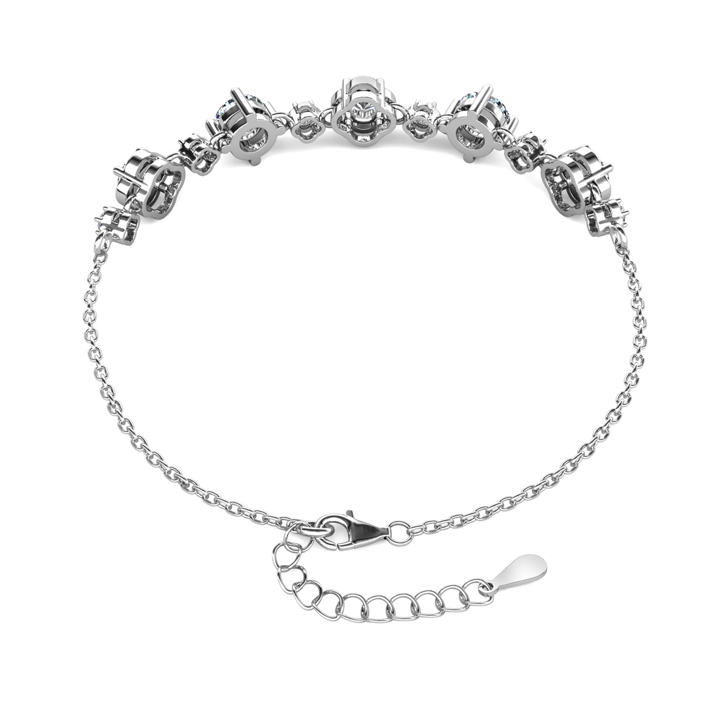 Monet Bracelet MB027 WG RG Cyncerity Jewelry with Moissanite, 925 Sterling Silver