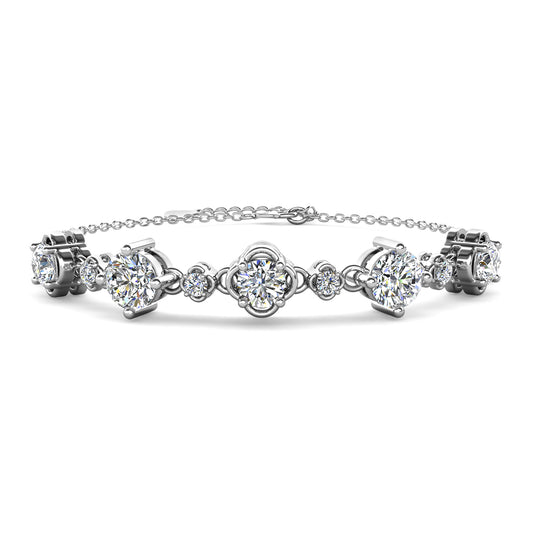 Monet Bracelet MB027 WG RG Cyncerity Jewelry with Moissanite, 925 Sterling Silver