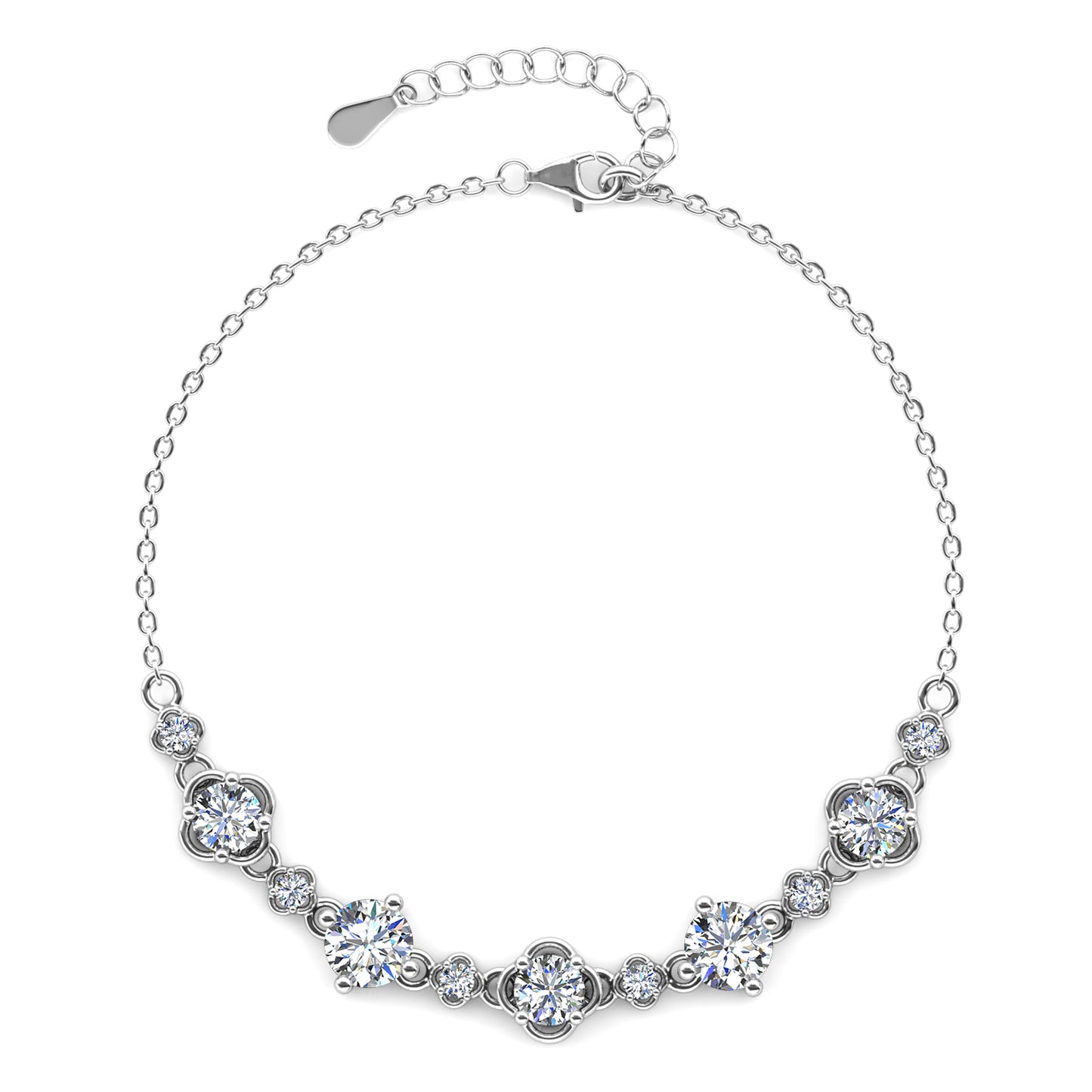 Monet Bracelet MB027 WG RG Cyncerity Jewelry with Moissanite, 925 Sterling Silver