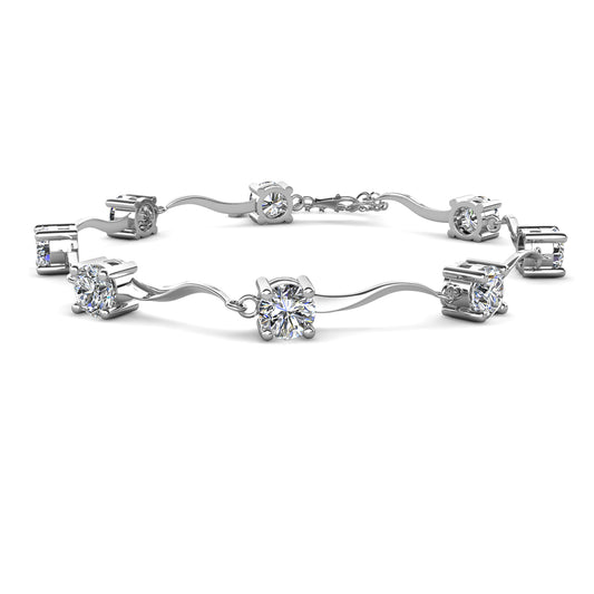 Siena Bracelet MB017 WG RG Cyncerity Jewelry with Moissanite, 925 Sterling Silver