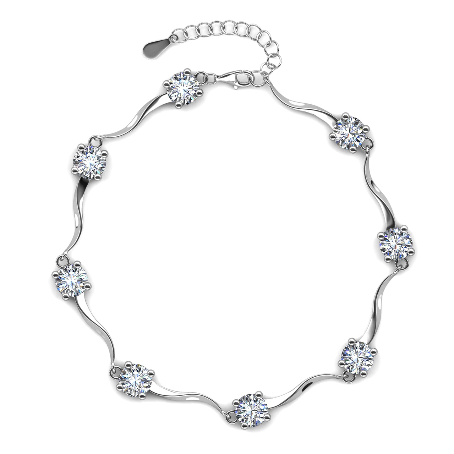 Siena Bracelet MB017 WG RG Cyncerity Jewelry with Moissanite, 925 Sterling Silver