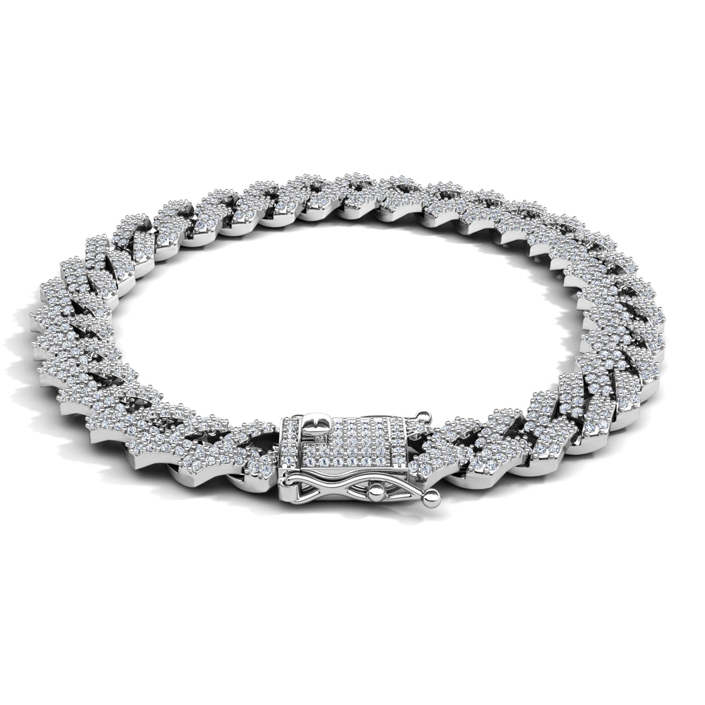 Bronte Bracelet MB046 WG RG Cyncerity Jewelry with Moissanite, 925 Sterling Silver