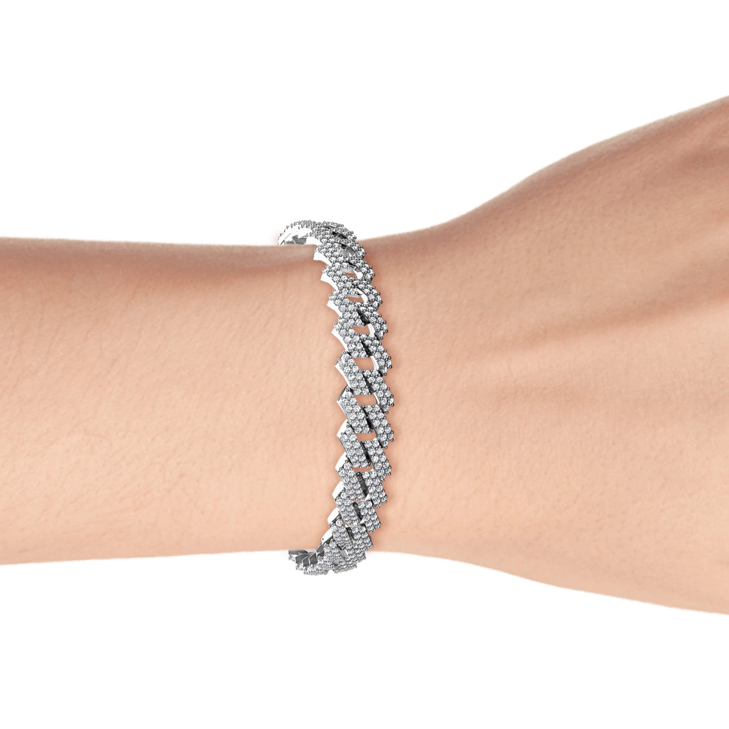 Bronte Bracelet MB046 WG RG Cyncerity Jewelry with Moissanite, 925 Sterling Silver