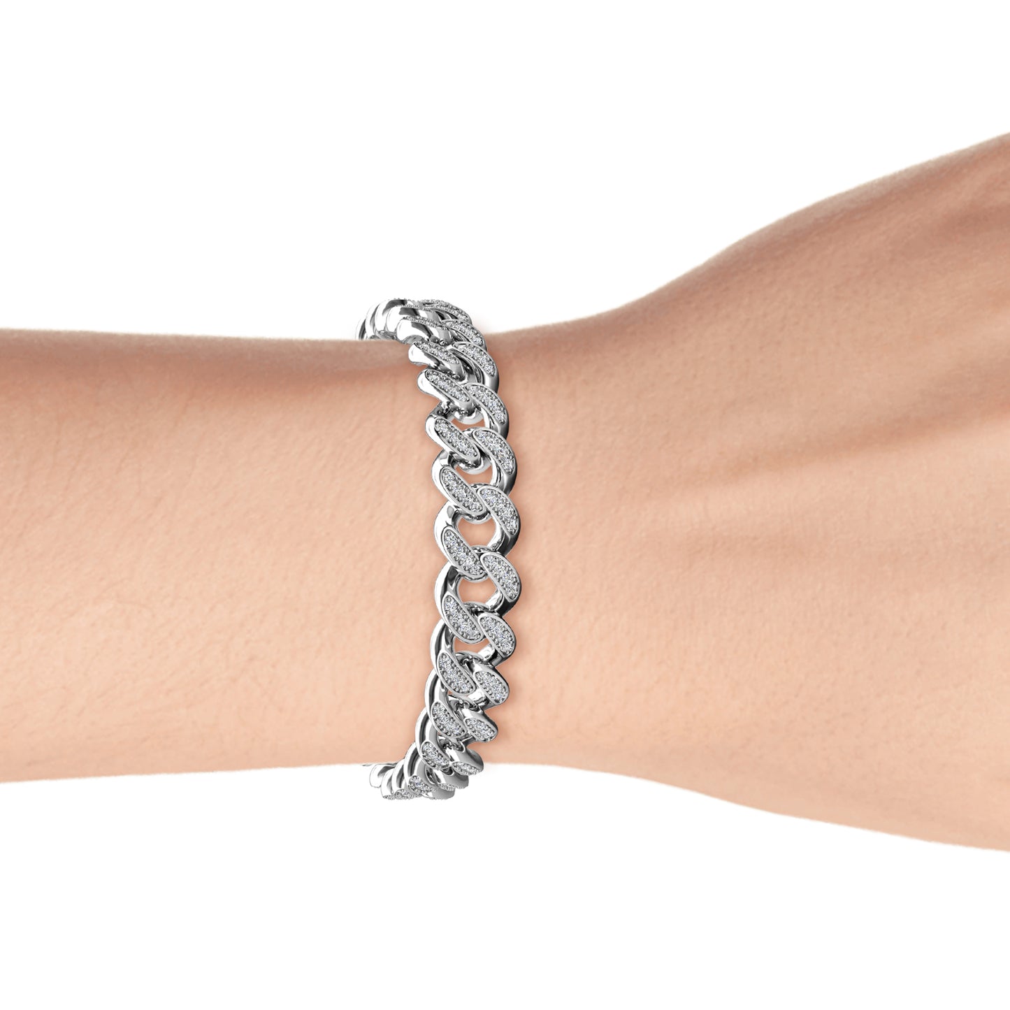 Rochelle Bracelet MB047 WG RG Cyncerity Jewelry with Moissanite, 925 Sterling Silver