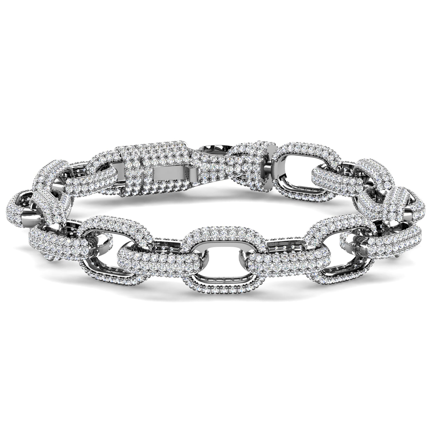 Lyon Bracelet MB053 WG RG Cyncerity Jewelry with Moissanite, 925 Sterling Silver