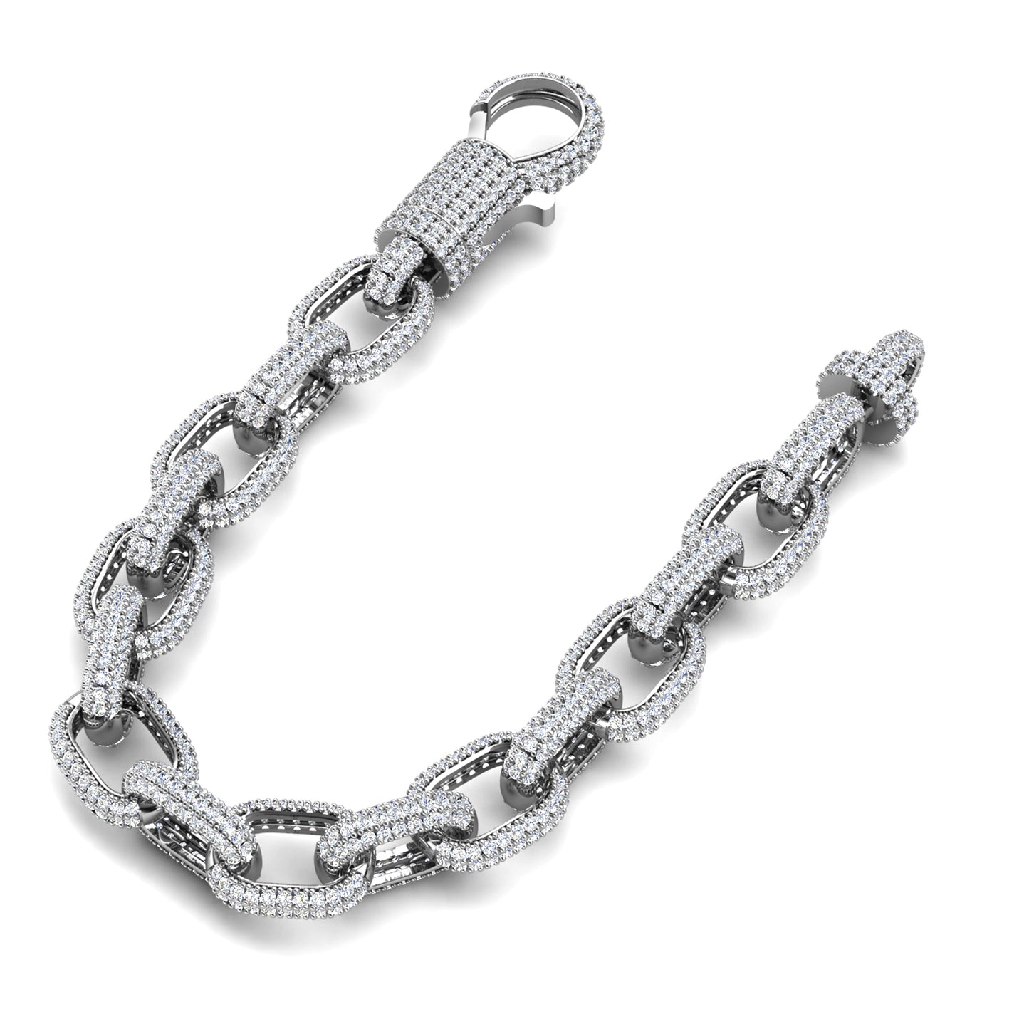 Lyon Bracelet MB053 WG RG Cyncerity Jewelry with Moissanite, 925 Sterling Silver