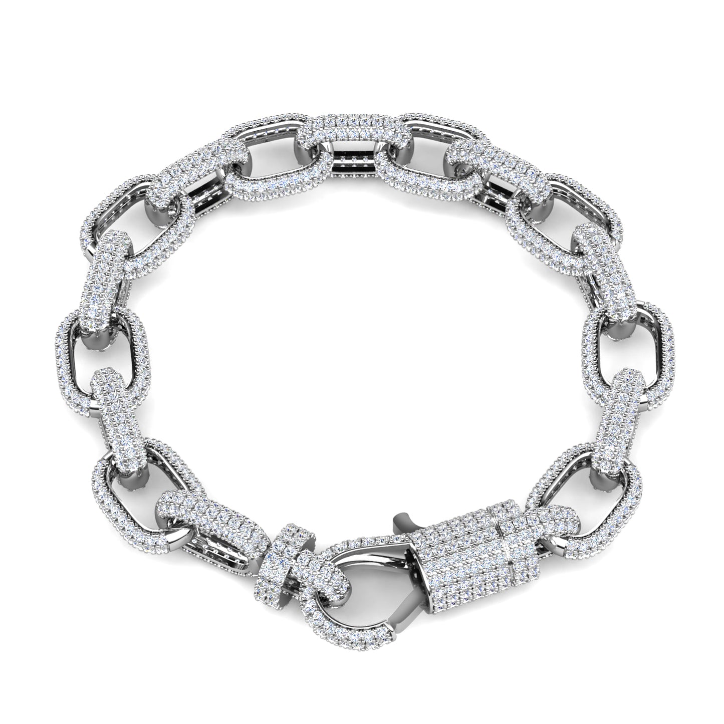 Lyon Bracelet MB053 WG RG Cyncerity Jewelry with Moissanite, 925 Sterling Silver