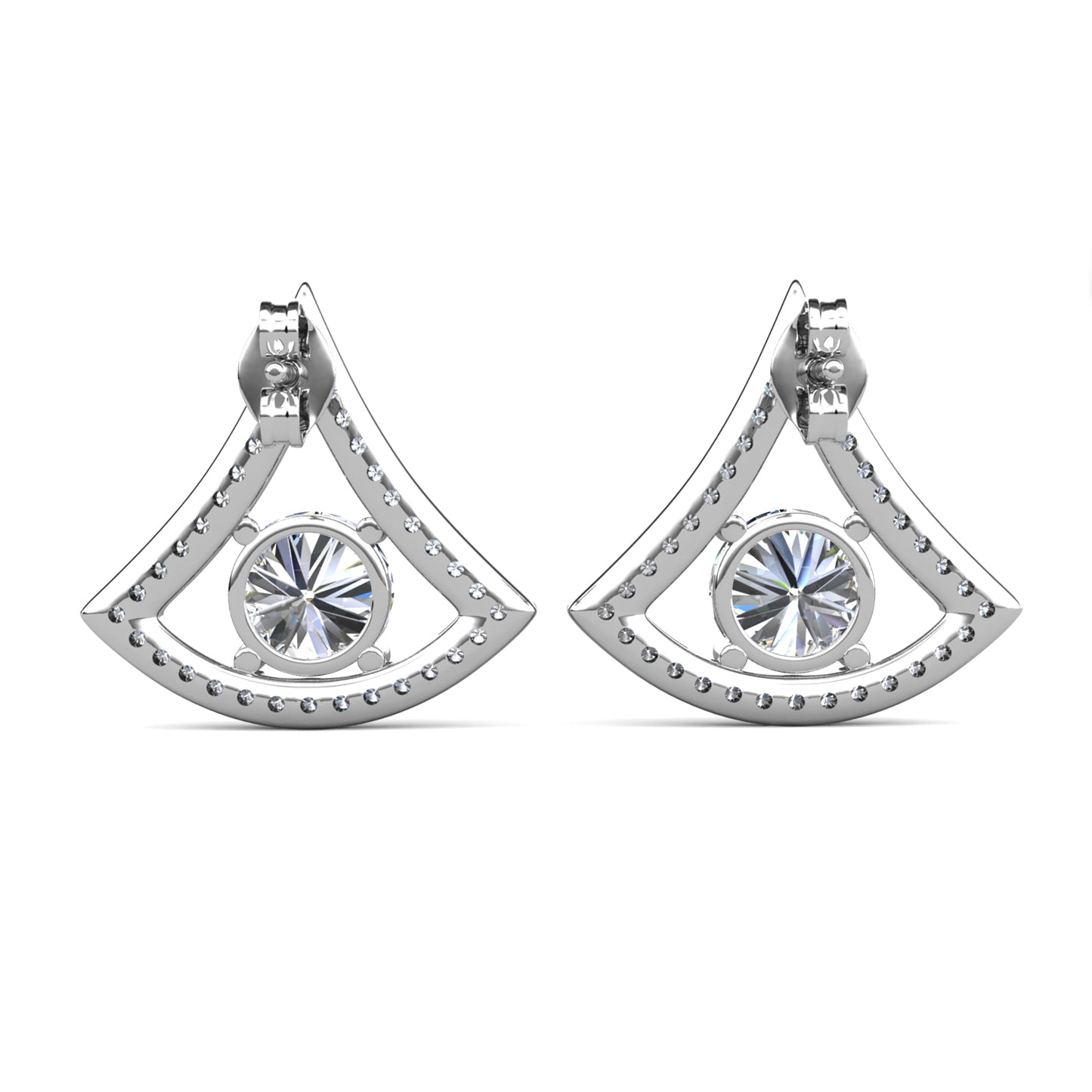 Eluminance Earrings ME105 WG RG Cyncerity Jewelry with Moissanite, 925 Sterling Silver