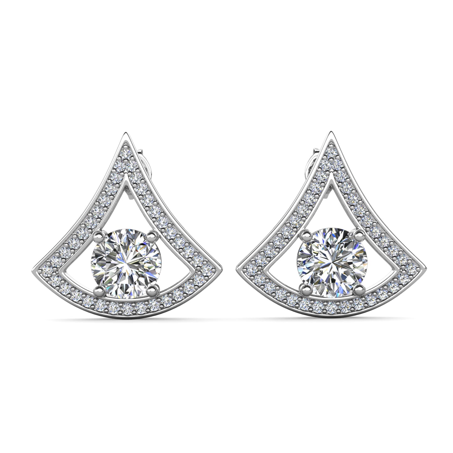 Eluminance Earrings ME105 WG RG Cyncerity Jewelry with Moissanite, 925 Sterling Silver