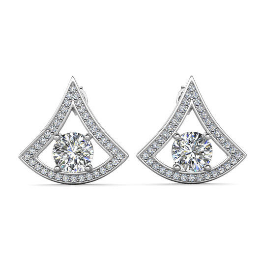Eluminance Earrings ME105 WG RG Cyncerity Jewelry with Moissanite, 925 Sterling Silver