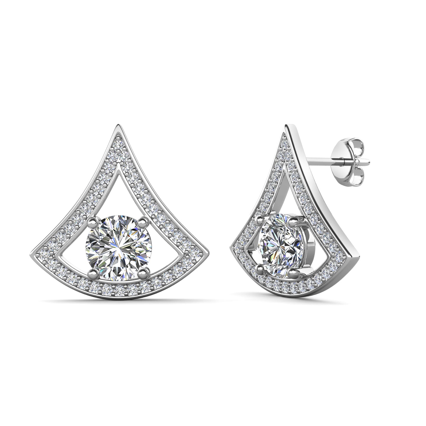 Eluminance Earrings ME105 WG RG Cyncerity Jewelry with Moissanite, 925 Sterling Silver