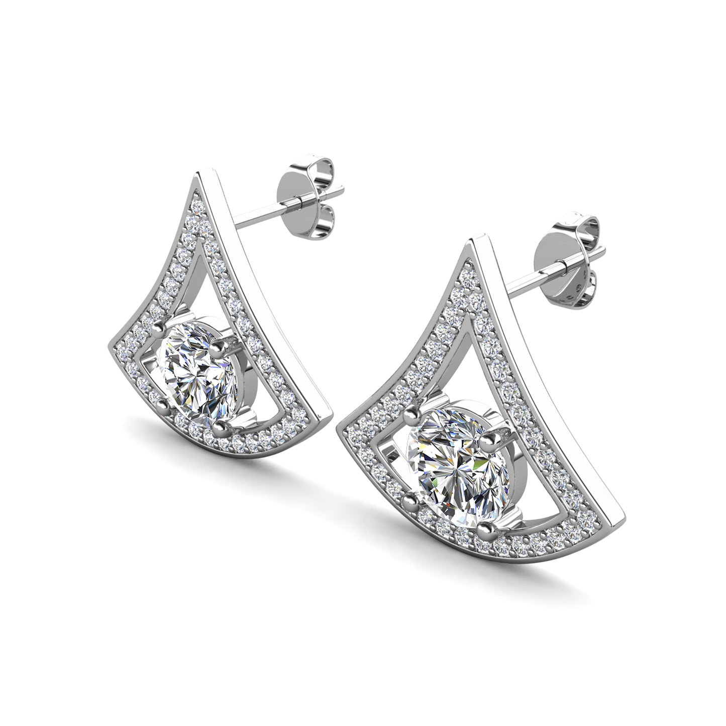 Eluminance Earrings ME105 WG RG Cyncerity Jewelry with Moissanite, 925 Sterling Silver