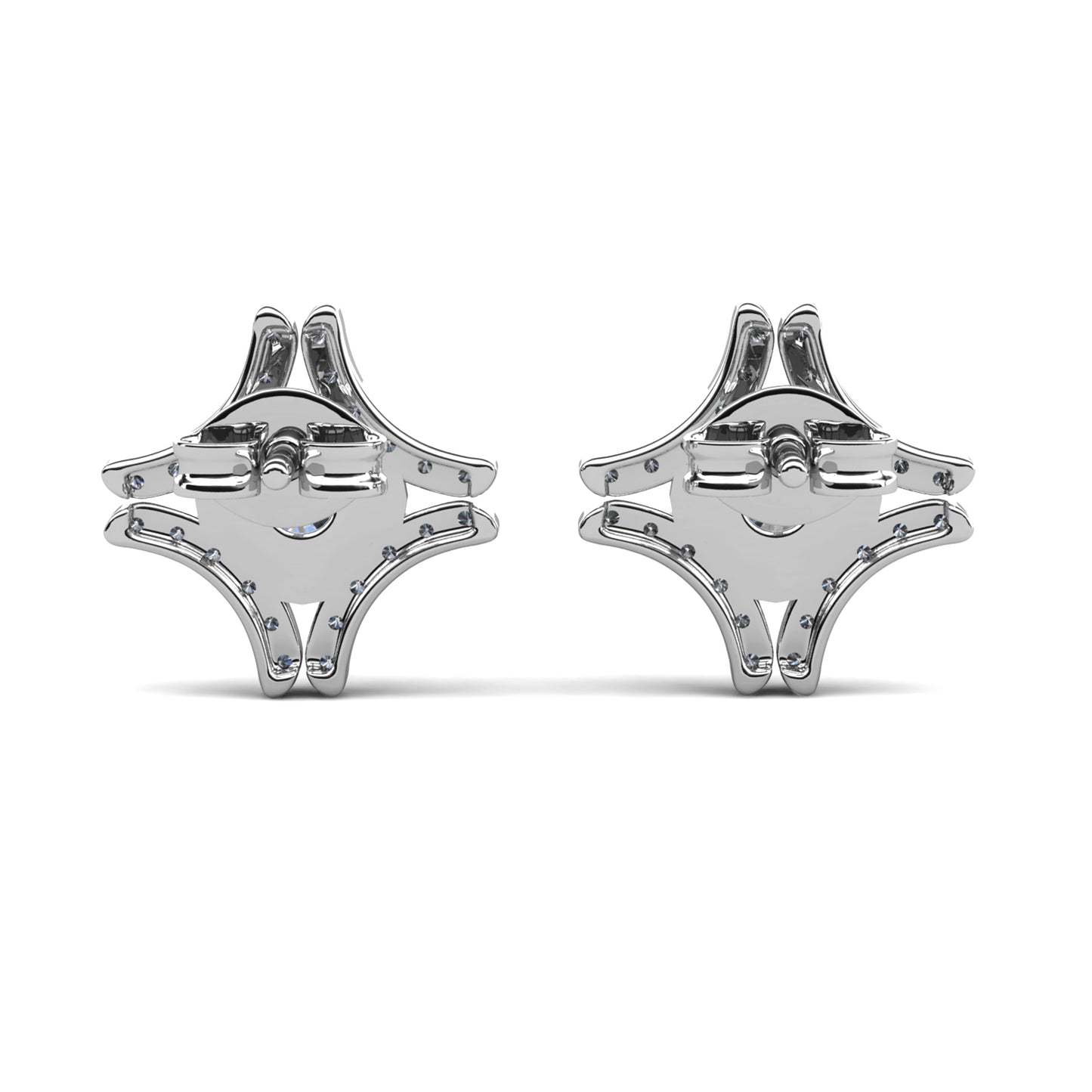 Zalaris Earrings ME120 WG RG Cyncerity Jewelry with Moissanite, 925 Sterling Silver
