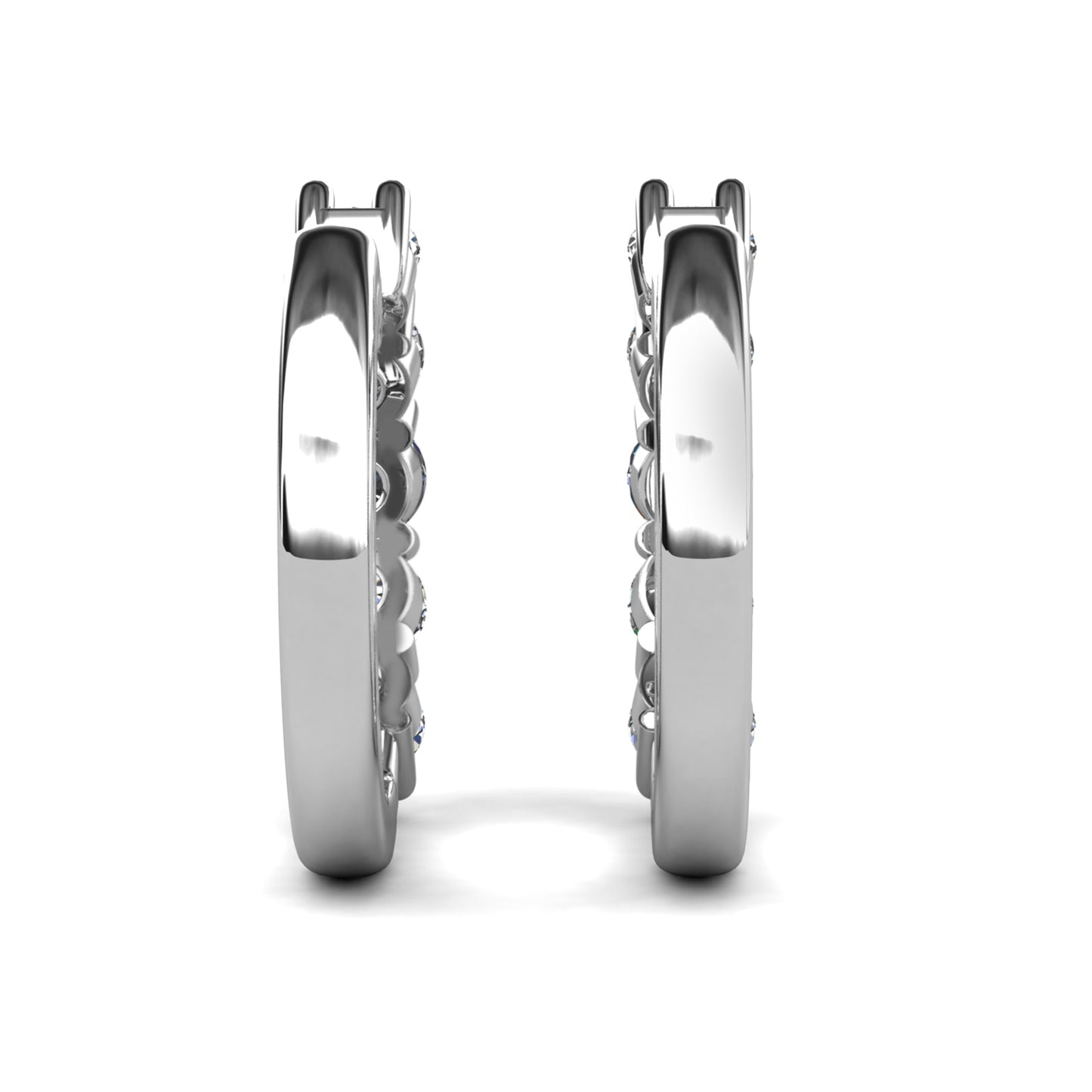 Charmant Clip Earrings ME188 WG RG Cyncerity Jewelry with Moissanite, 925 Sterling Silver