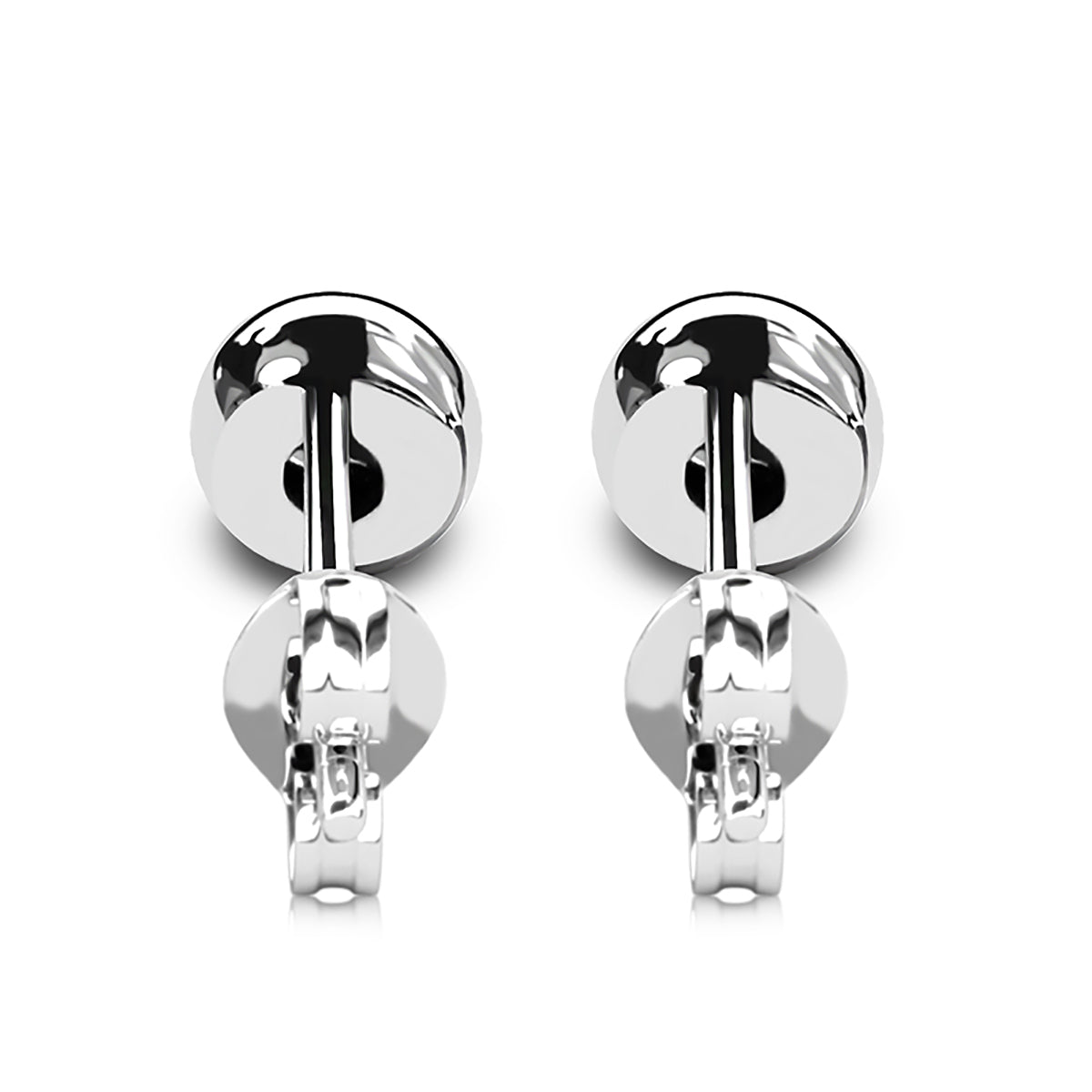 Luna Earrings ME227 WG RG Cyncerity Jewelry with Moissanite, 925 Sterling Silver
