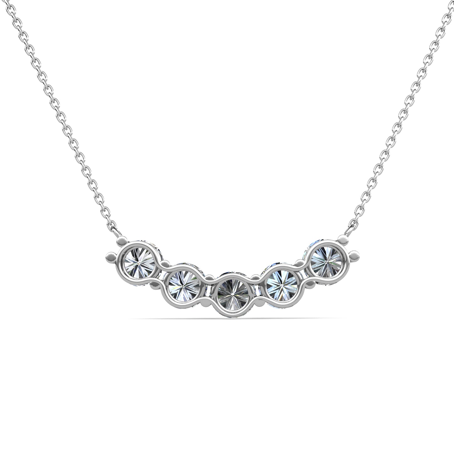 Evo Pendant MP107 WG RG Cyncerity Jewelry with Moissanite, 925 Sterling Silver