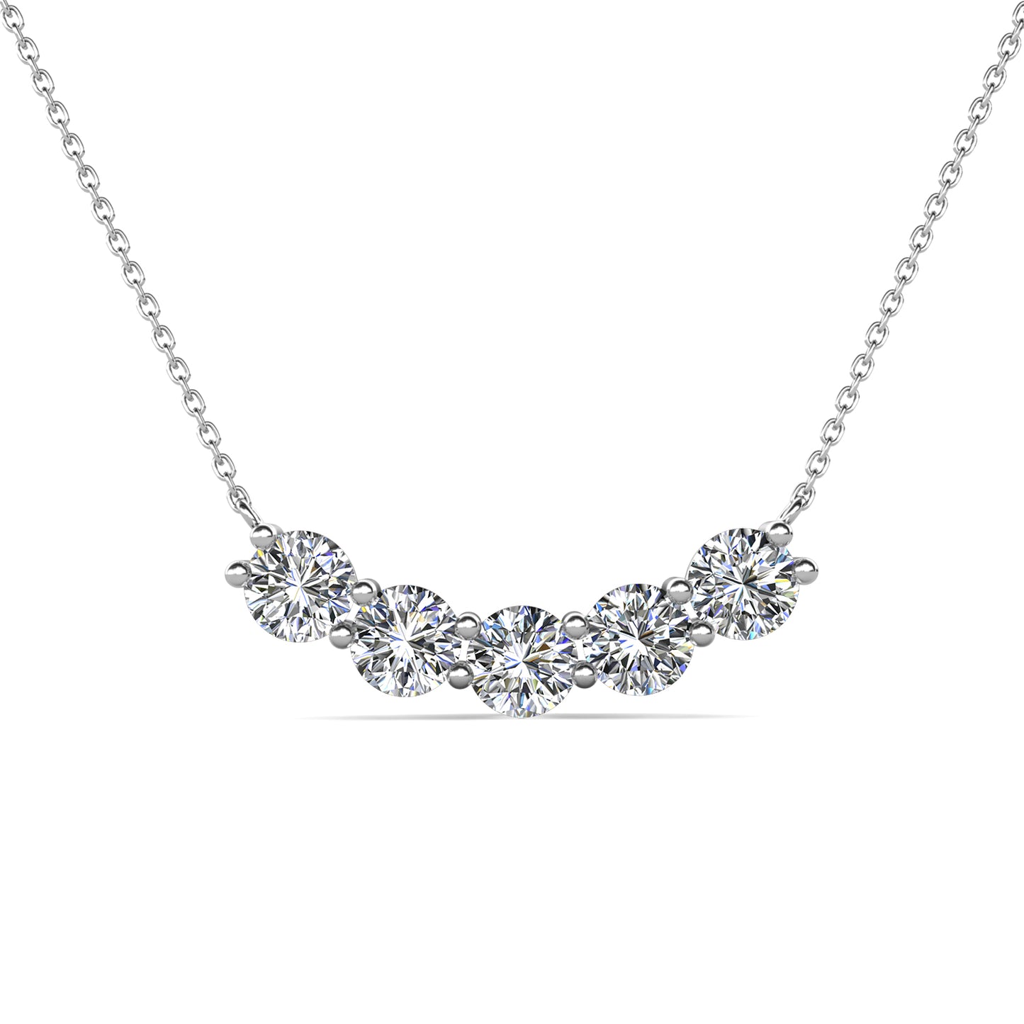 Evo Pendant MP107 WG RG Cyncerity Jewelry with Moissanite, 925 Sterling Silver