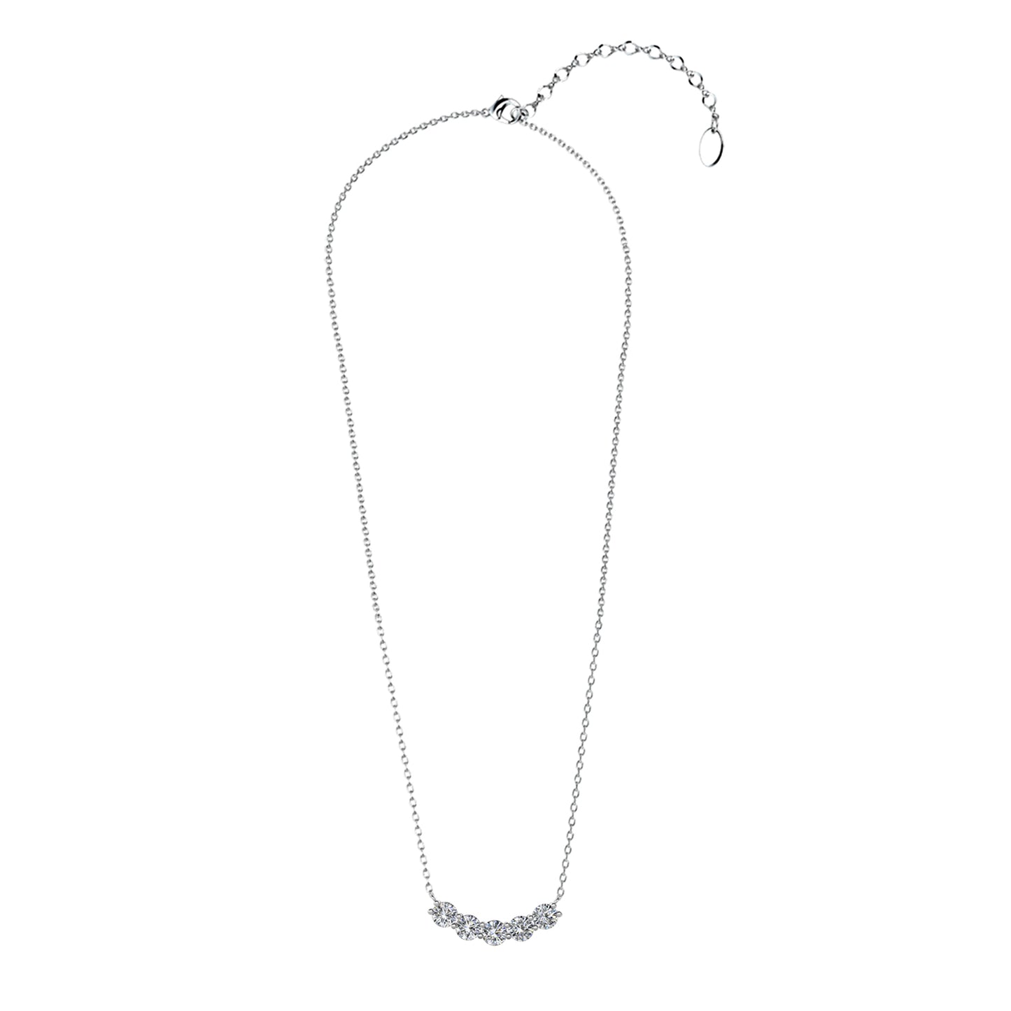 Evo Pendant MP107 WG RG Cyncerity Jewelry with Moissanite, 925 Sterling Silver