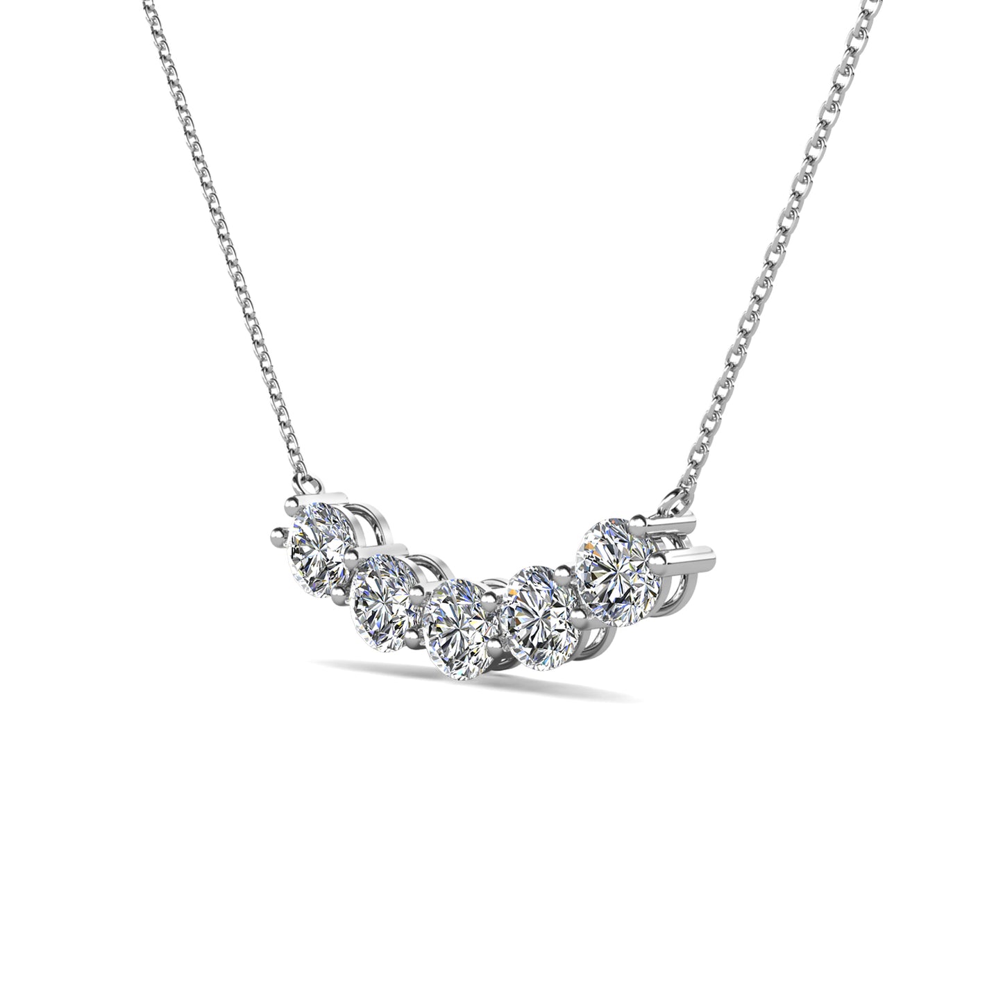 Evo Pendant MP107 WG RG Cyncerity Jewelry with Moissanite, 925 Sterling Silver