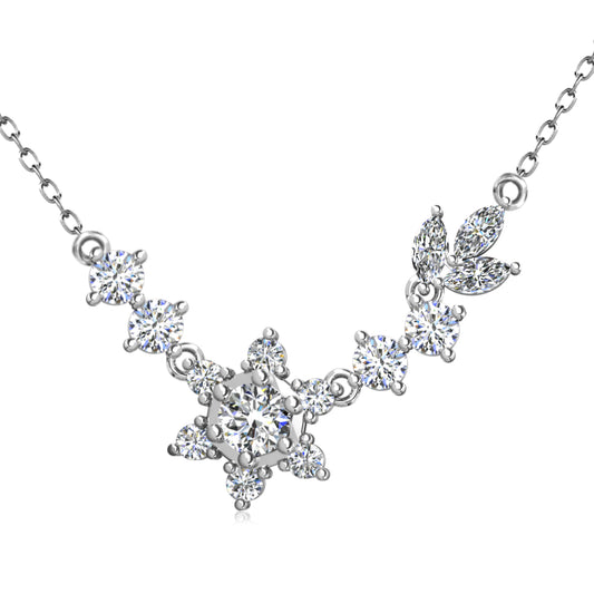 Estrella Pendant MP142 WG RG Cyncerity Jewelry with Moissanite, 925 Sterling Silver