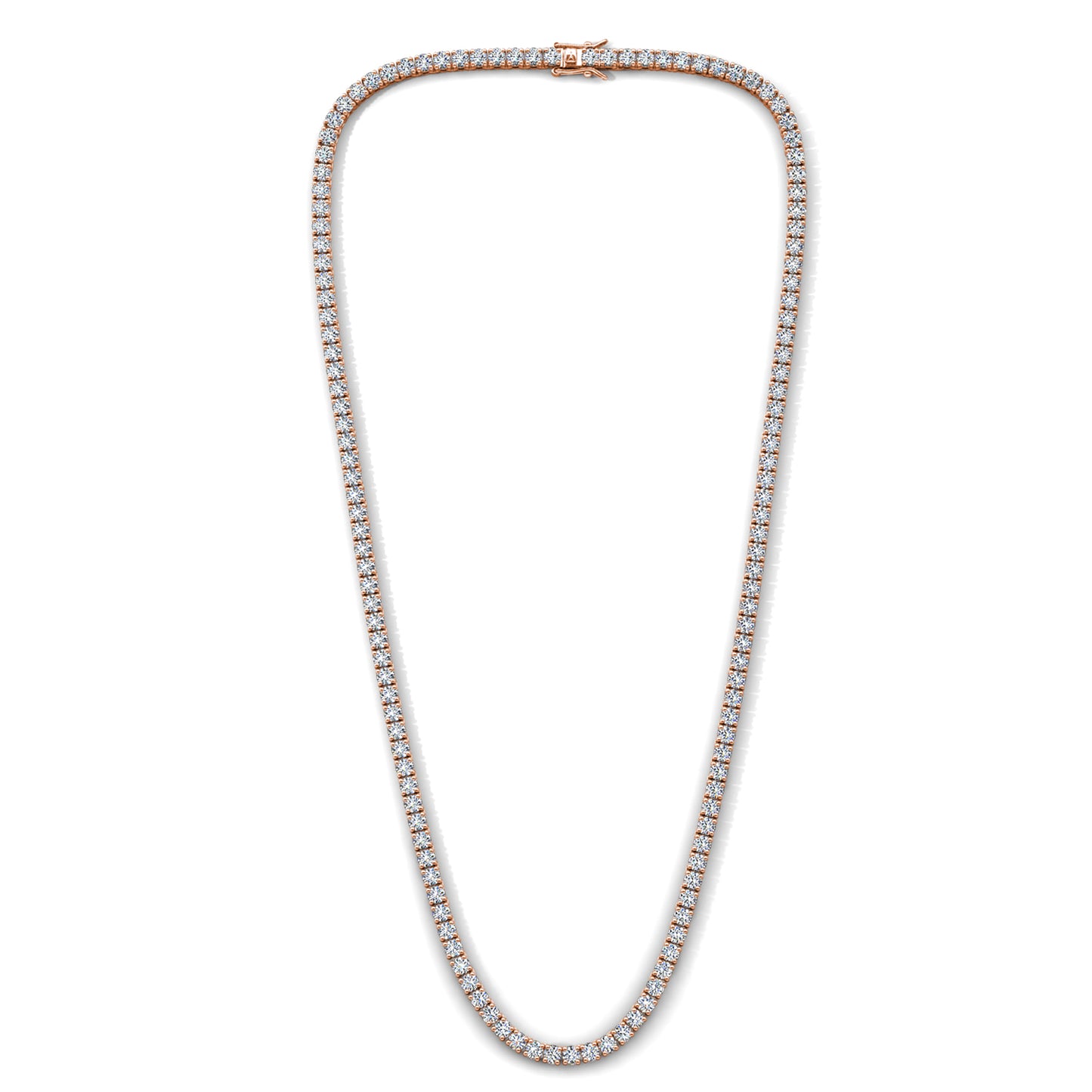 Tennis Chain Necklace MP143 WG RG Cyncerity Jewelry with Moissanite, 925 Sterling Silver