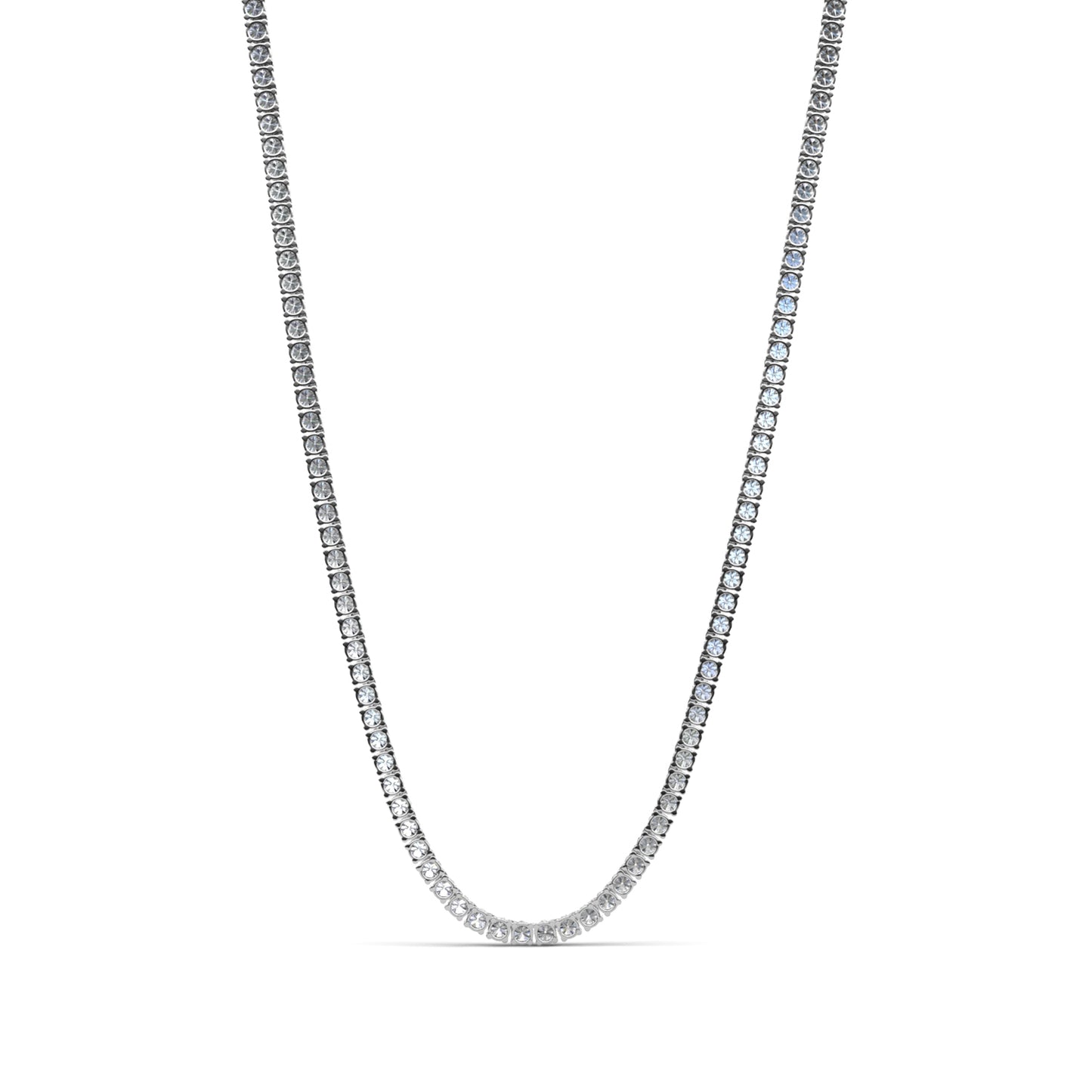Tennis Chain Necklace MP143 WG RG Cyncerity Jewelry with Moissanite, 925 Sterling Silver