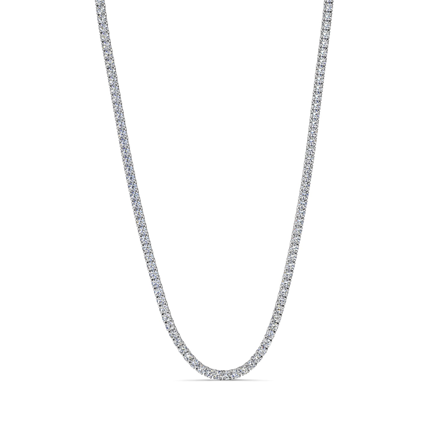 Tennis Chain Necklace MP143 WG RG Cyncerity Jewelry with Moissanite, 925 Sterling Silver