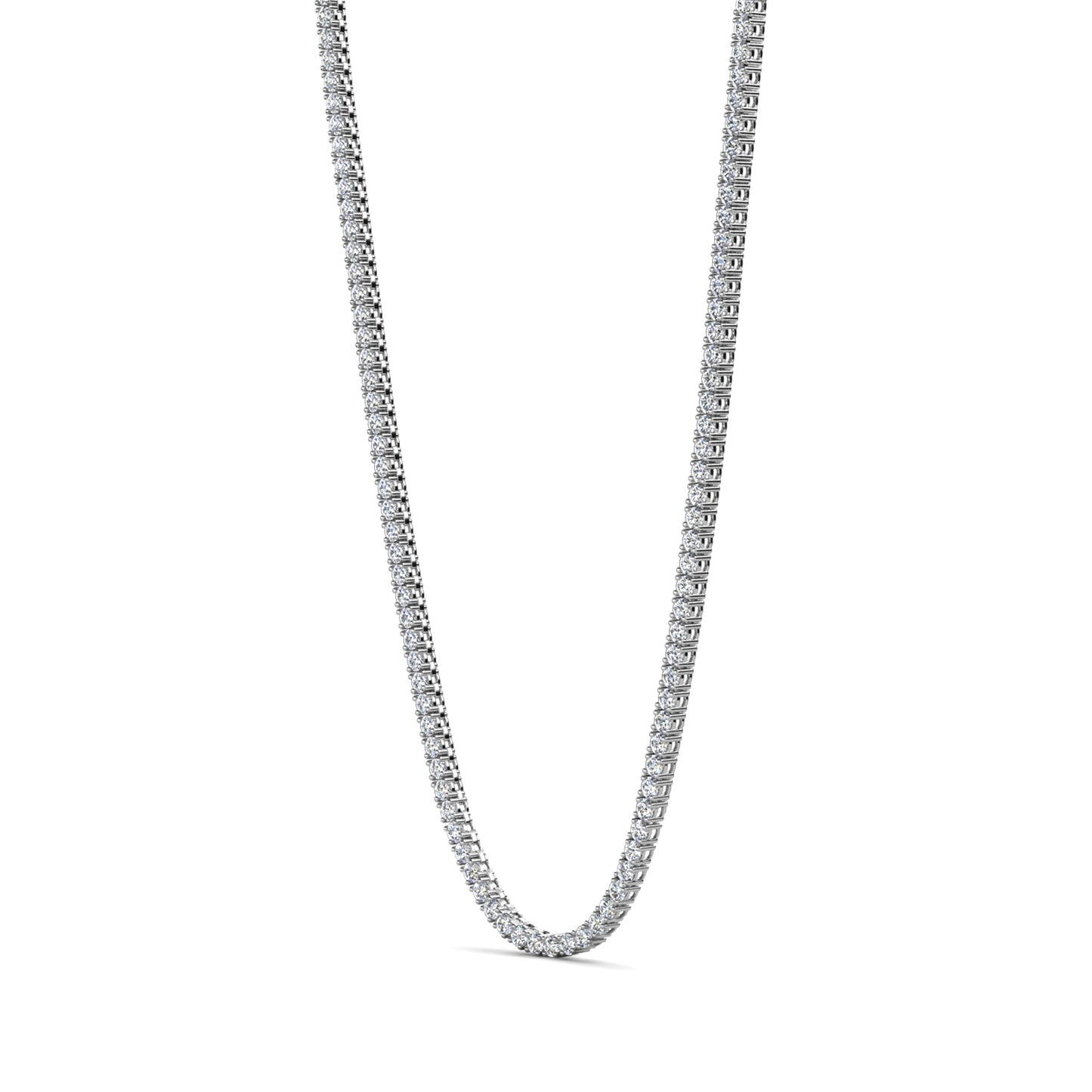Tennis Chain Necklace MP143 WG RG Cyncerity Jewelry with Moissanite, 925 Sterling Silver