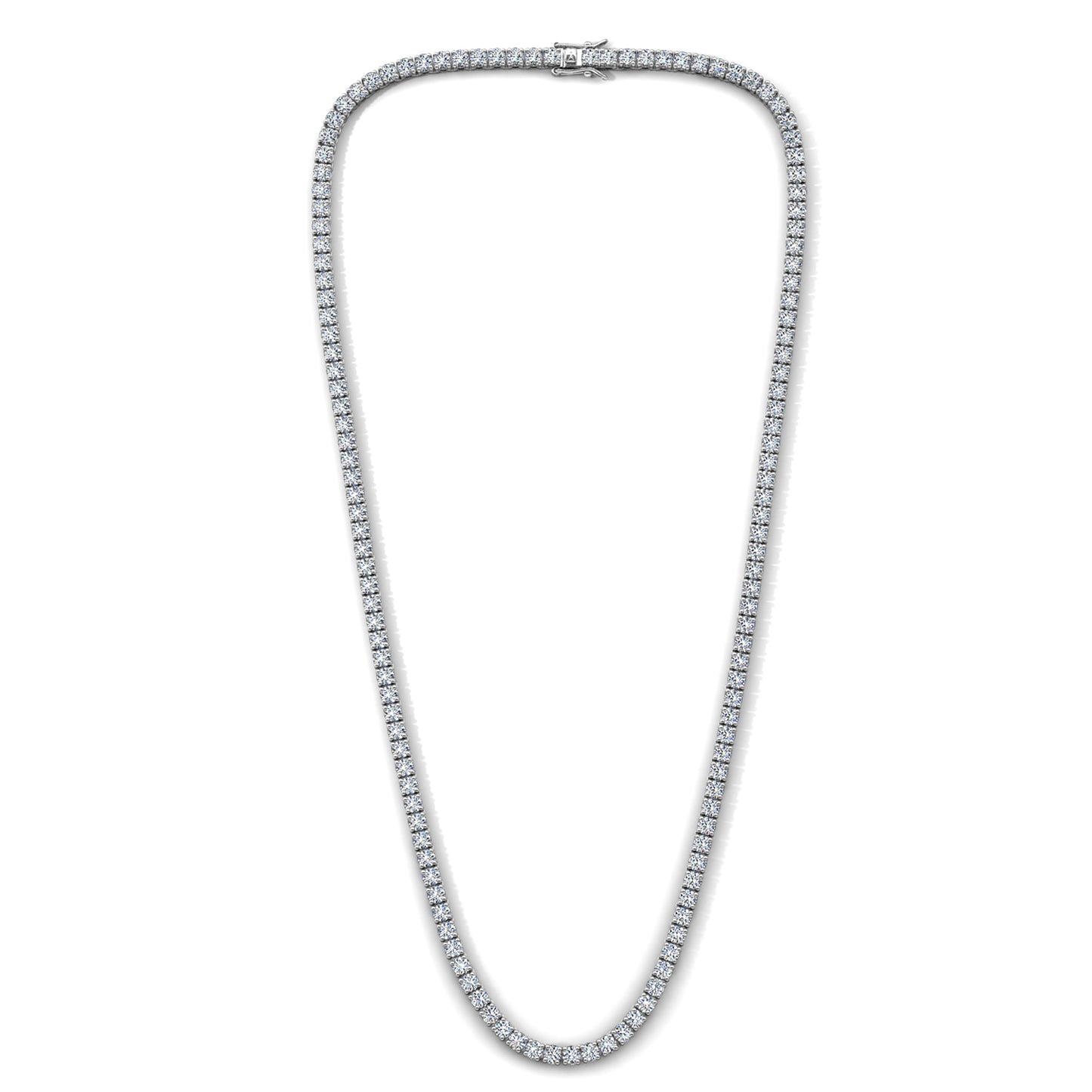 Tennis Chain Necklace MP143 WG RG Cyncerity Jewelry with Moissanite, 925 Sterling Silver