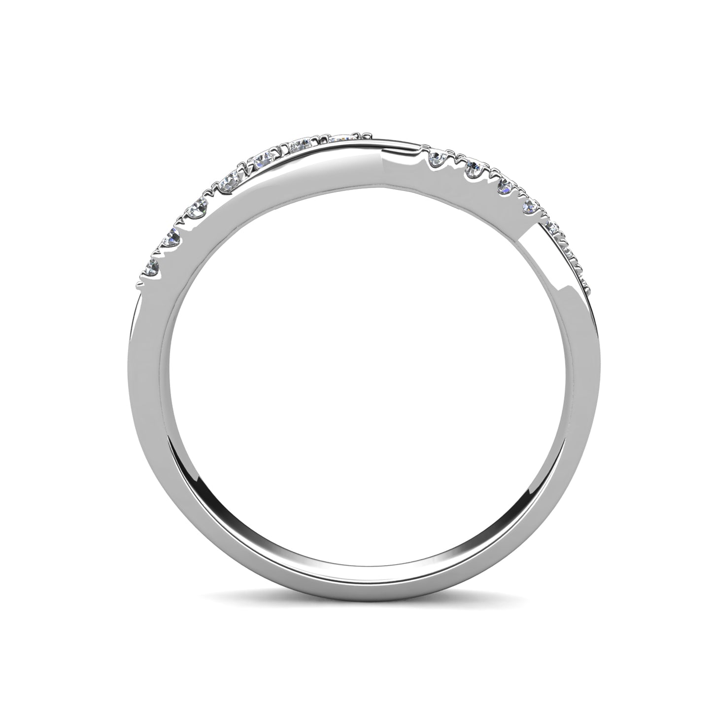 Sweet Twist Ring MR117 WG RG Cyncerity Jewelry with Moissanite, 925 Sterling Silver