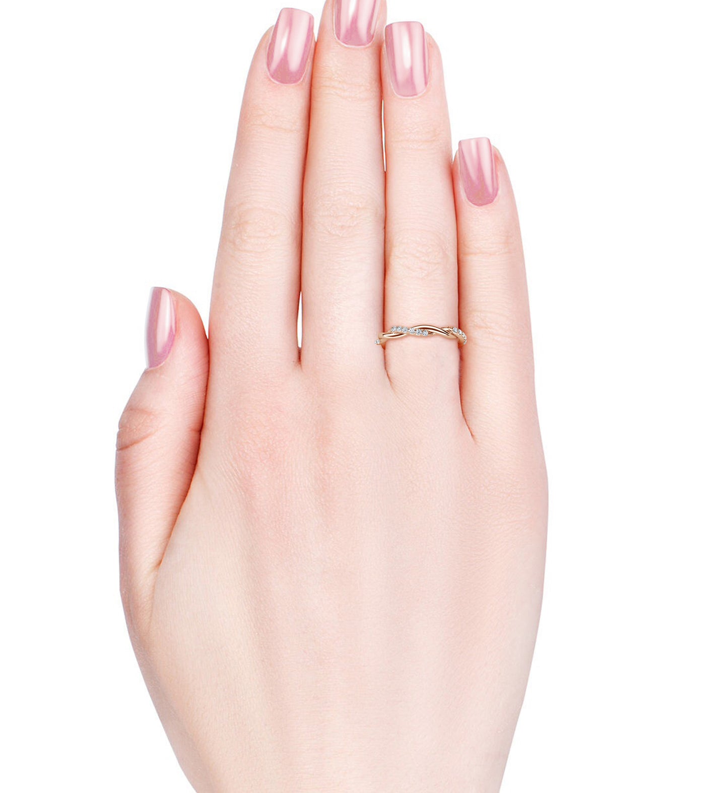 Advent Ring MR118 WG RG Cyncerity Jewelry with Moissanite, 925 Sterling Silver