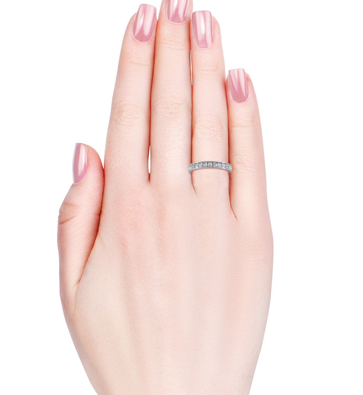 Rodillo Ring MR247 WG RG Cyncerity Jewelry with Moissanite, 925 Sterling Silver