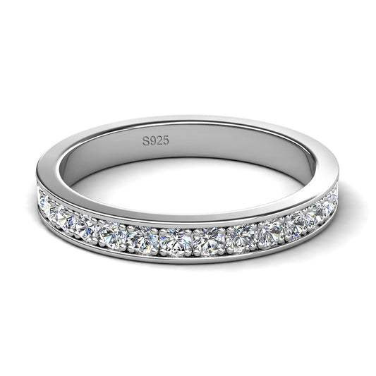 Rodillo Ring MR247 WG RG Cyncerity Jewelry with Moissanite, 925 Sterling Silver