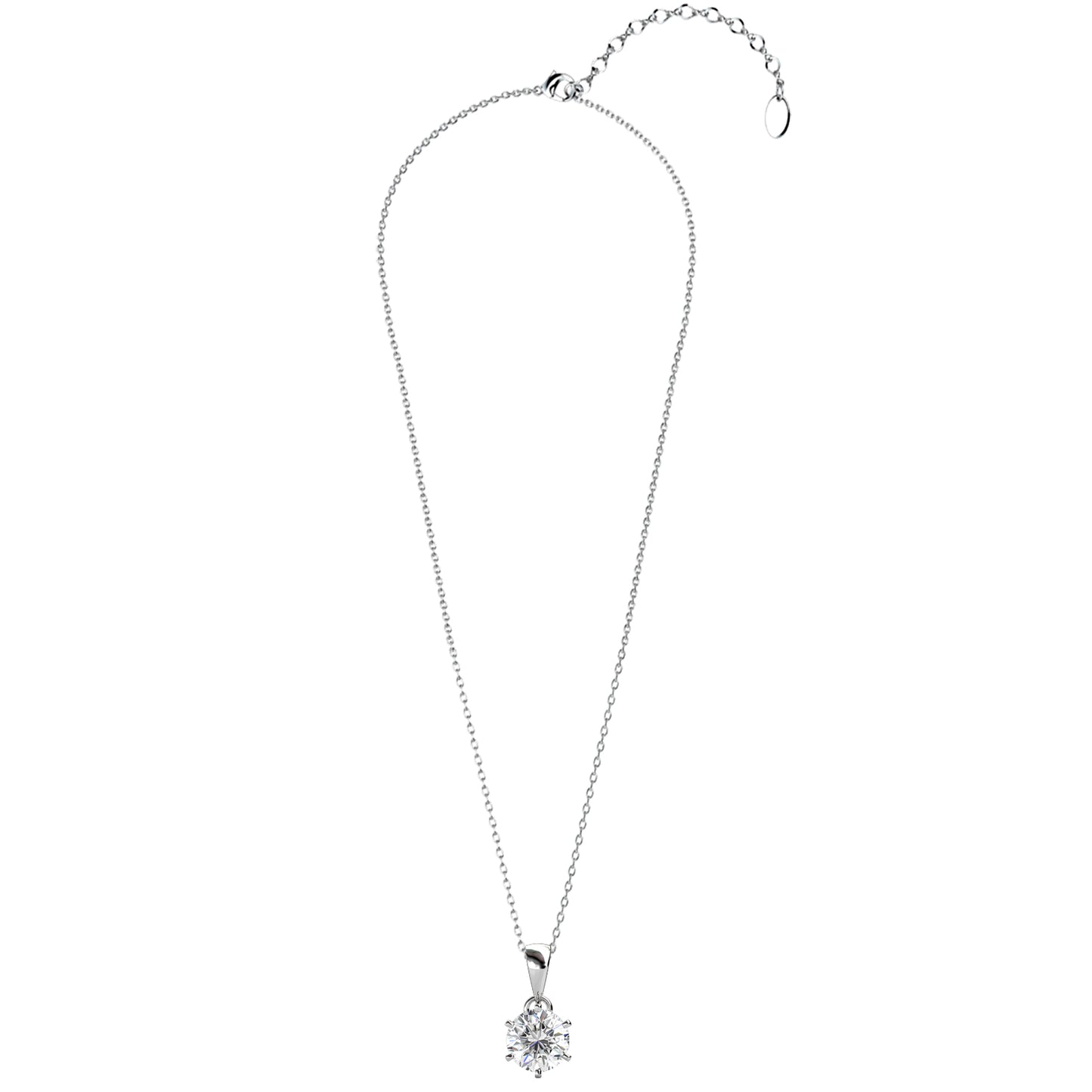 Enchante Pendant MP005 WG RG Cyncerity Jewelry with Moissanite, 925 Sterling Silver