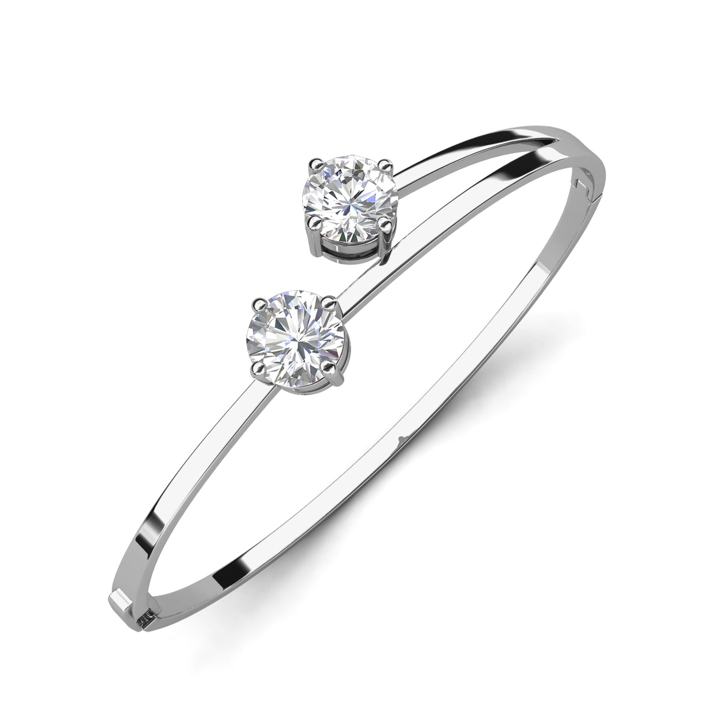 Florence Bracelet MB018 WG RG Cyncerity Jewelry with Moissanite, 925 Sterling Silver