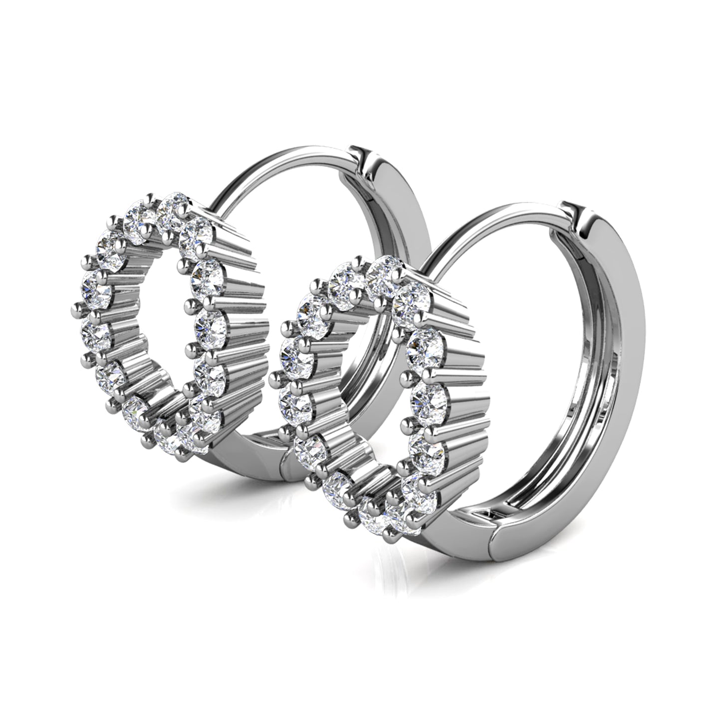 Angel Aura Earrings ME163 WG RG Cyncerity Jewelry with Moissanite, 925 Sterling Silver