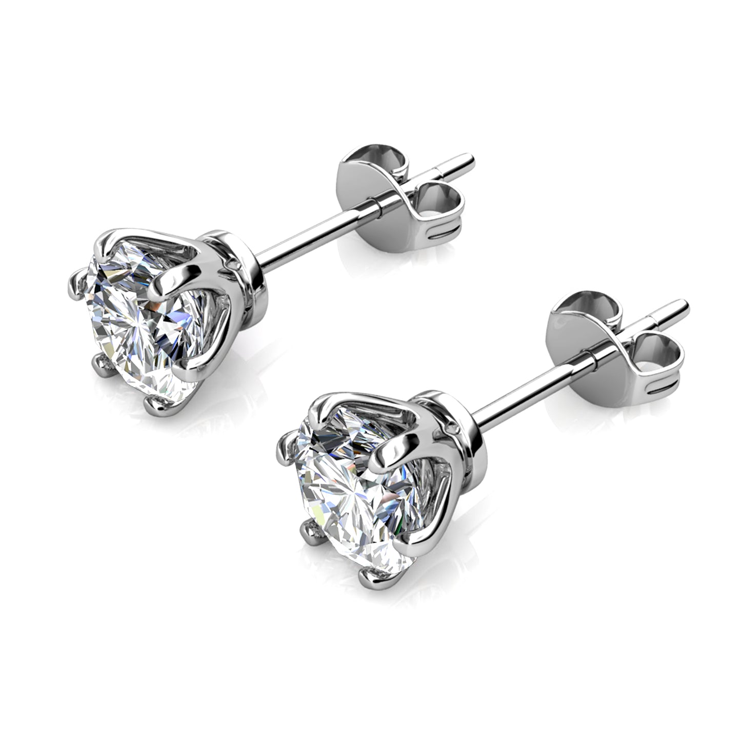 Parma Earrings ME005 WG RG Cyncerity Jewelry with Moissanite, 925 Sterling Silver