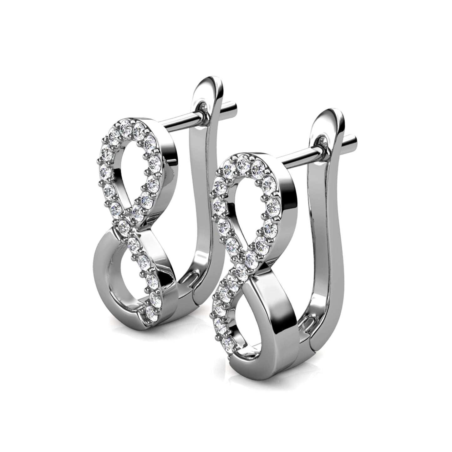 Beyond Clip Earrings ME175 WG RG Cyncerity Jewelry with Moissanite, 925 Sterling Silver