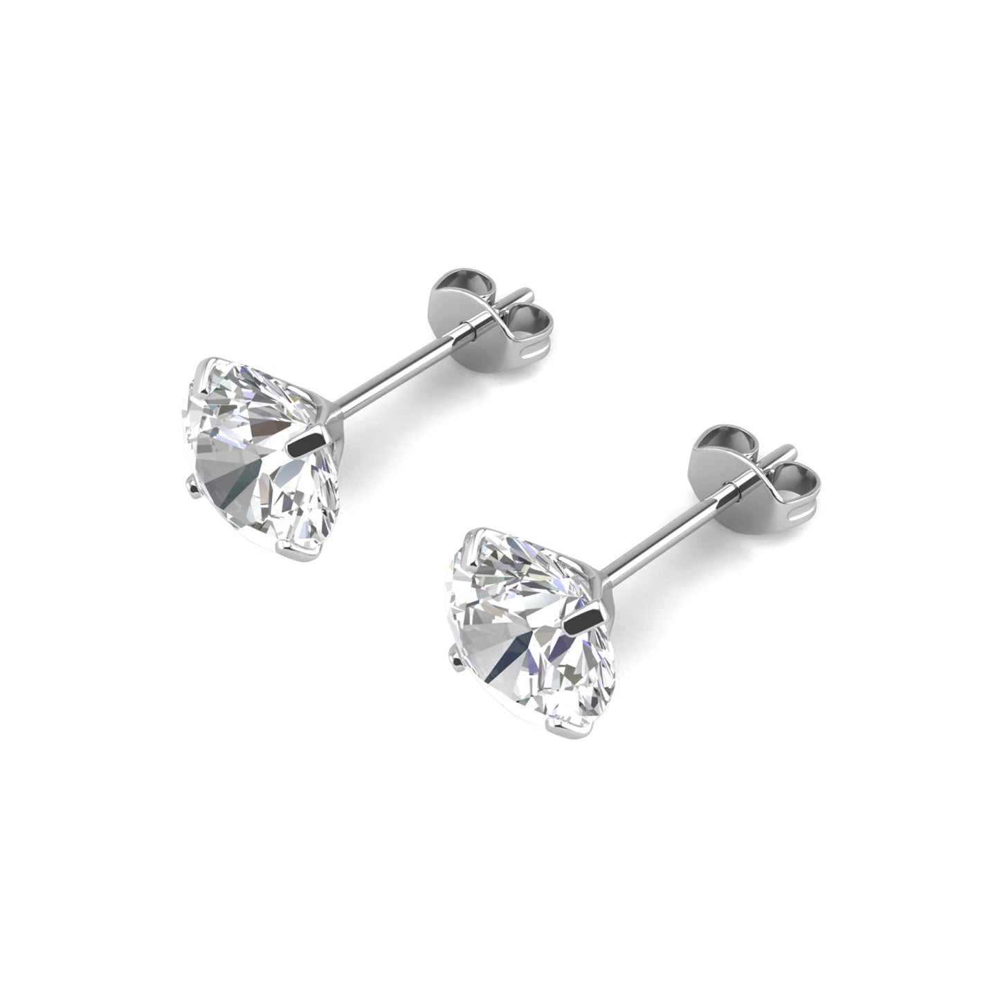 Orion Earrings ME043 WG RG Cyncerity Jewelry with Moissanite, 925 Sterling Silver