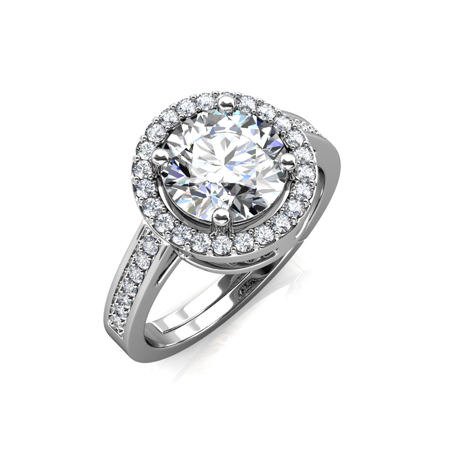 Kreis Ring MR014 WG RG Cyncerity Jewelry with Moissanite, 925 Sterling Silver