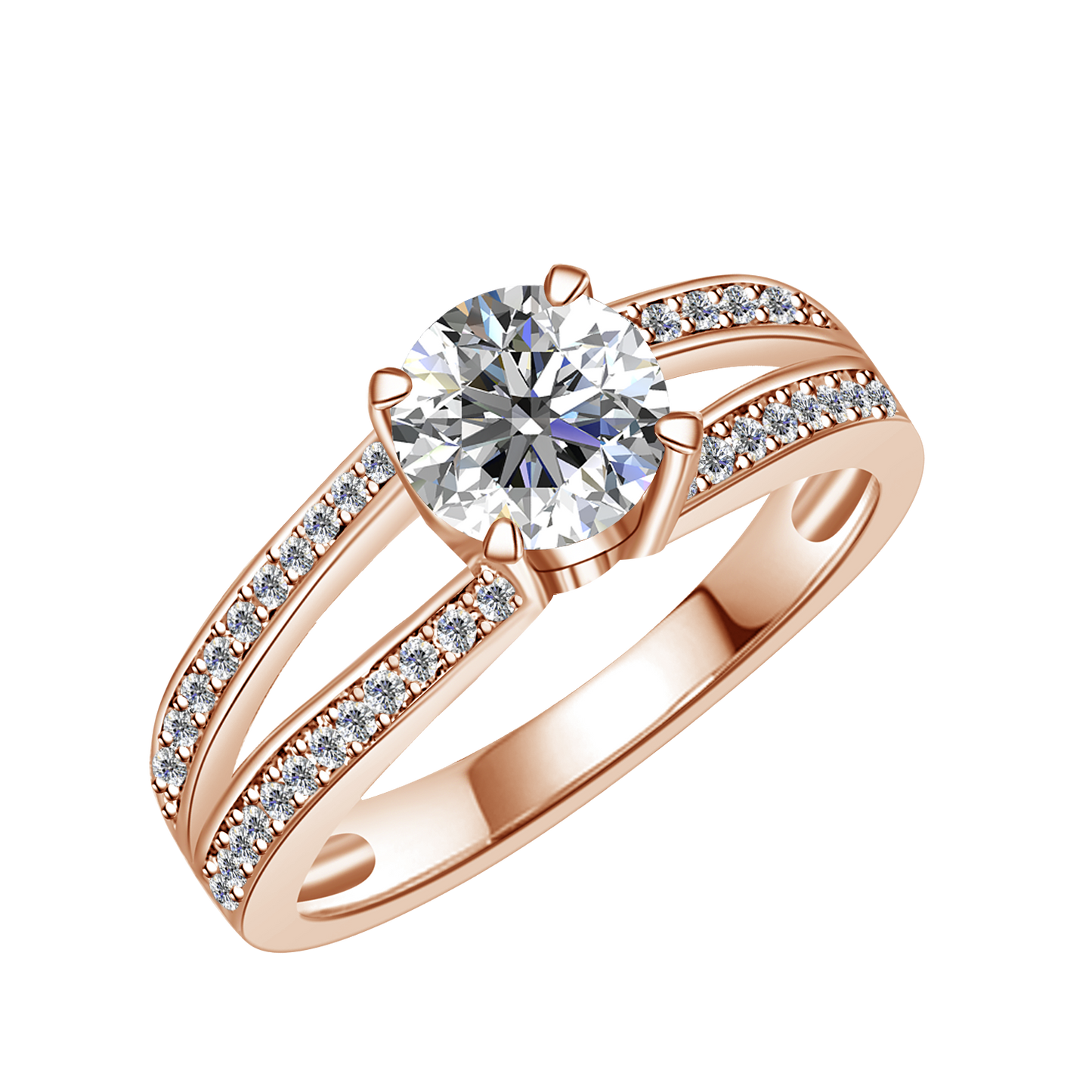 Ojo Elegante Ring MR067 WG RG Cyncerity Jewelry with Moissanite, 925 Sterling Silver