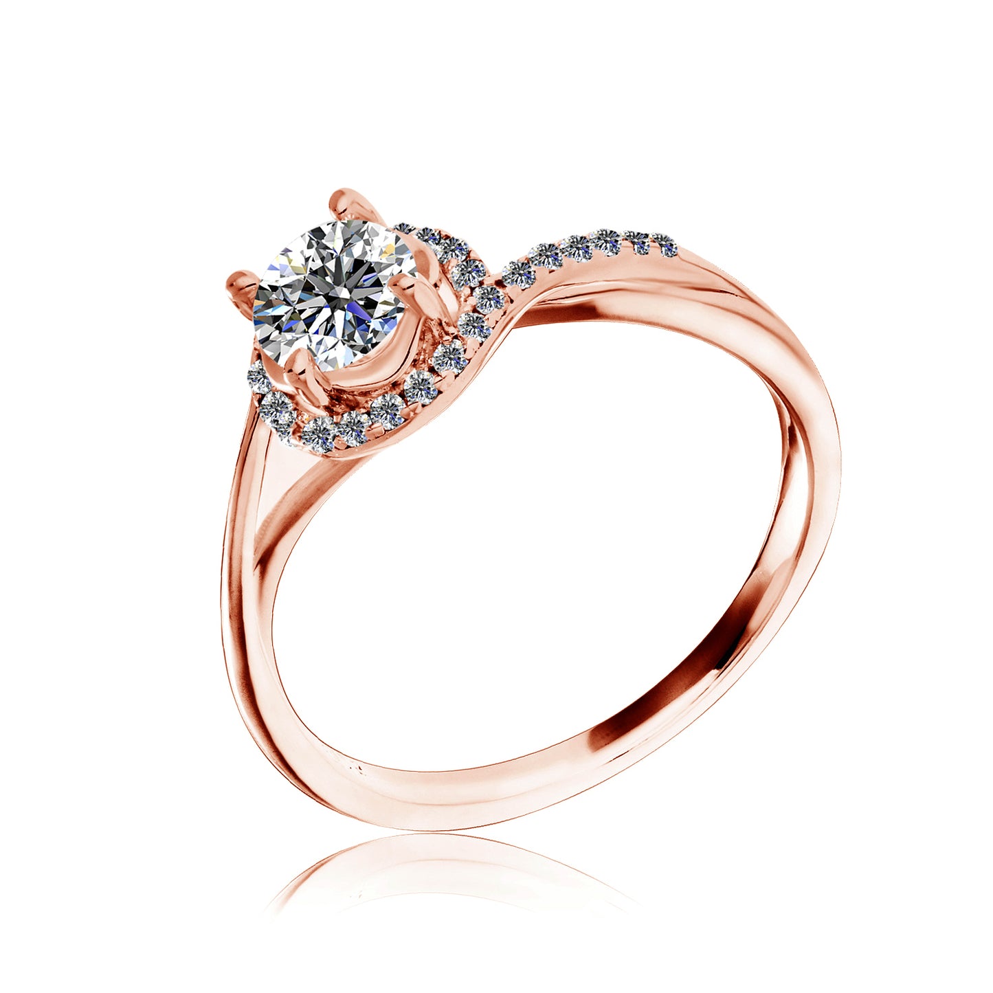 Nova Ring MR234 WG RG Cyncerity Jewelry with Moissanite, 925 Sterling Silver