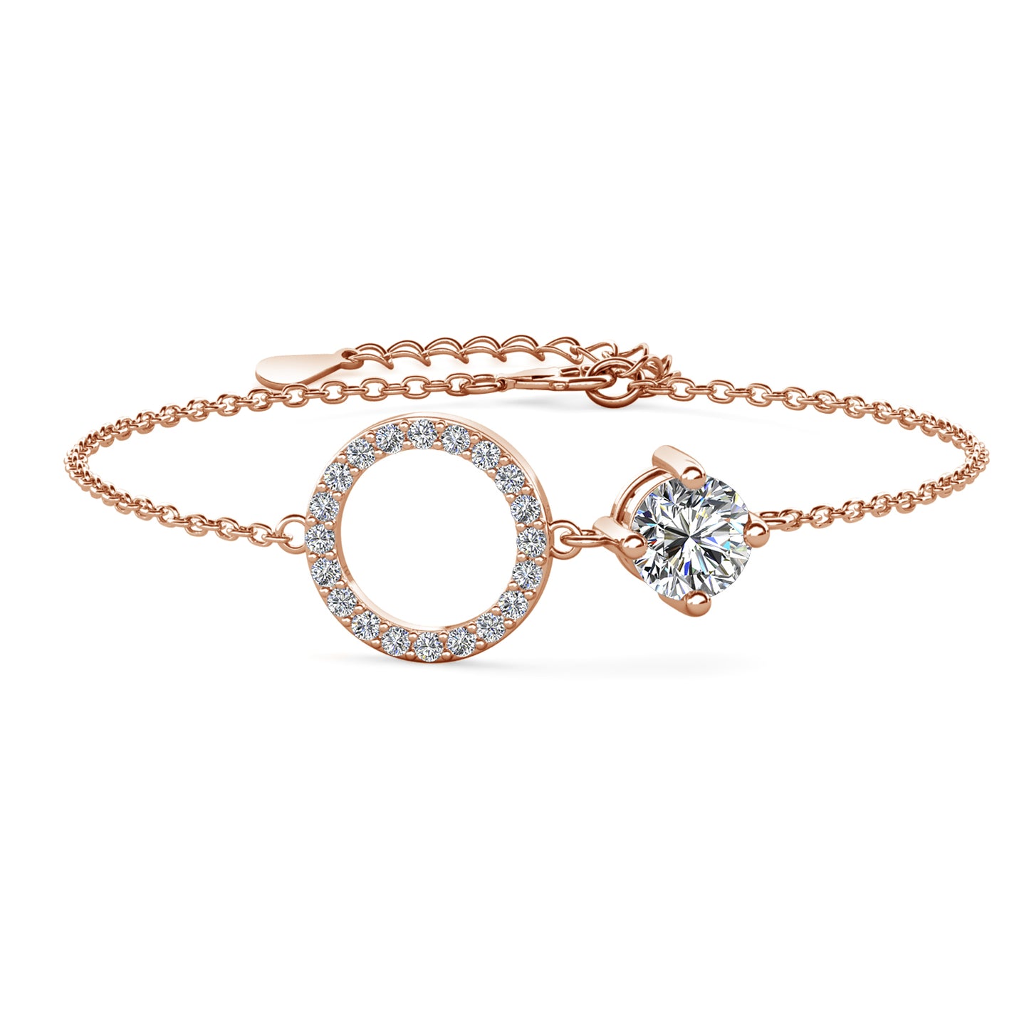 Dorsay Bracelet MB026 WG RG Cyncerity Jewelry with Moissanite, 925 Sterling Silver