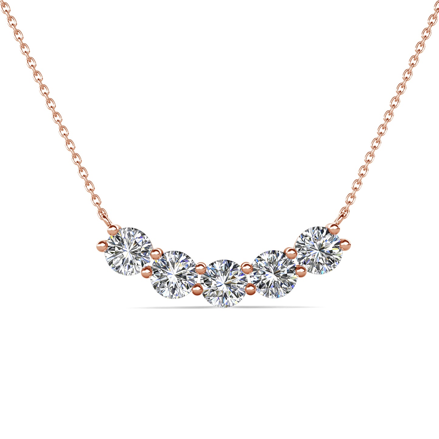 Evo Pendant MP107 WG RG Cyncerity Jewelry with Moissanite, 925 Sterling Silver