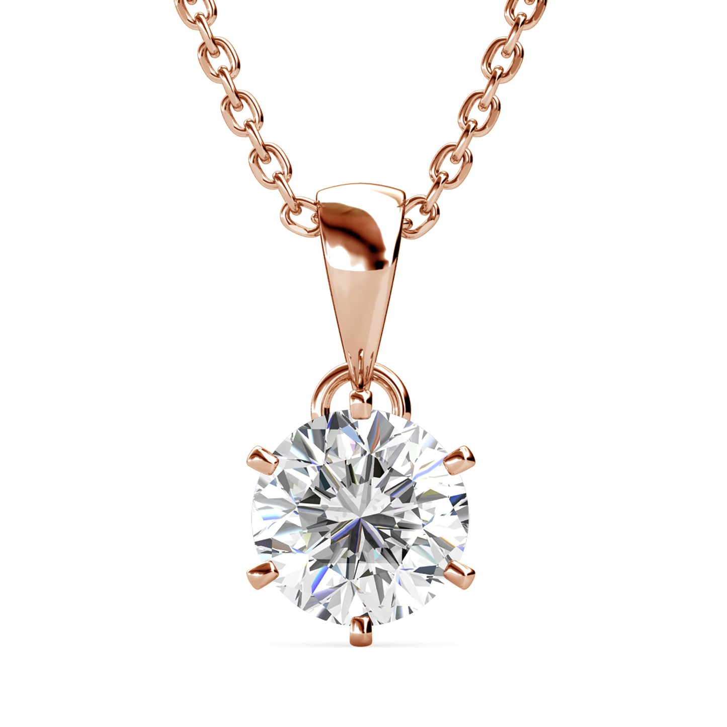 Enchante Pendant MP005 WG RG Cyncerity Jewelry with Moissanite, 925 Sterling Silver