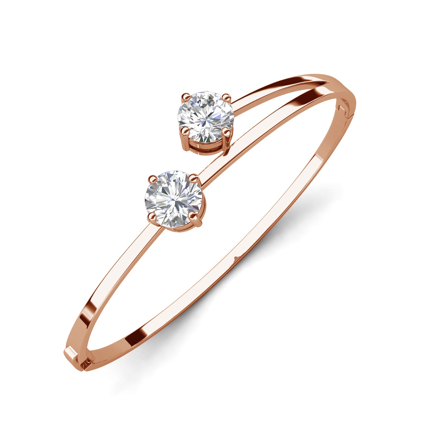 Florence Bracelet MB018 WG RG Cyncerity Jewelry with Moissanite, 925 Sterling Silver