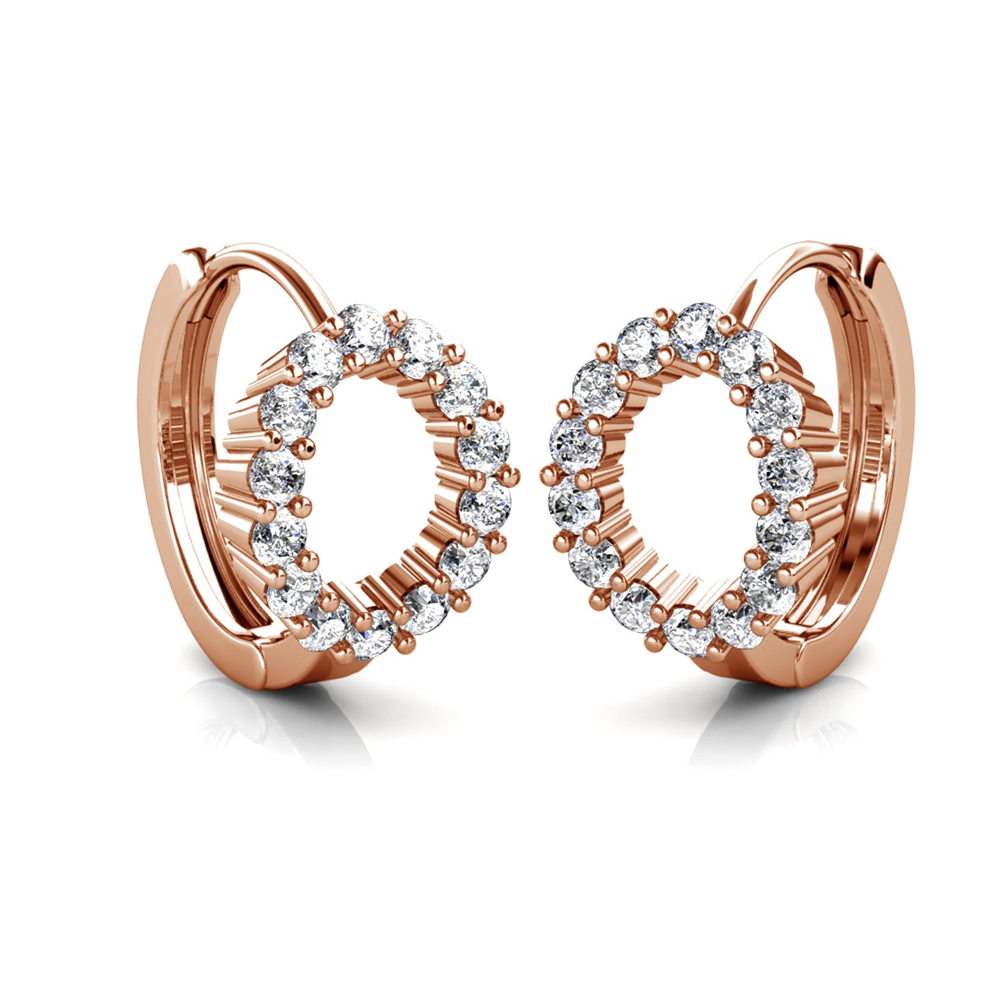 Angel Aura Earrings ME163 WG RG Cyncerity Jewelry with Moissanite, 925 Sterling Silver