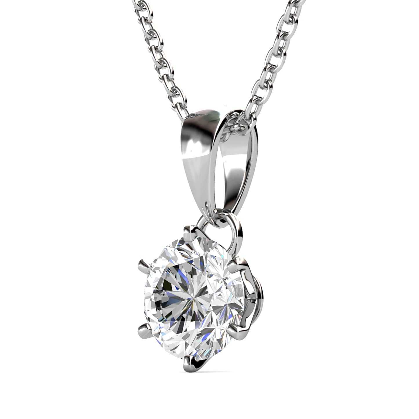 Enchante Pendant MP005 WG RG Cyncerity Jewelry with Moissanite, 925 Sterling Silver