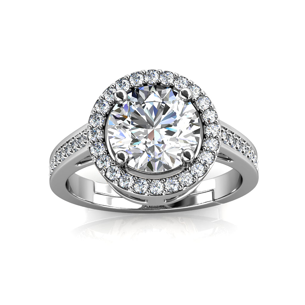 Kreis Ring MR014 WG RG Cyncerity Jewelry with Moissanite, 925 Sterling Silver